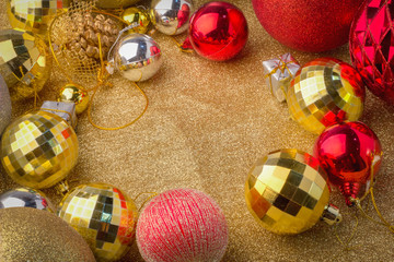 golden christmas balls