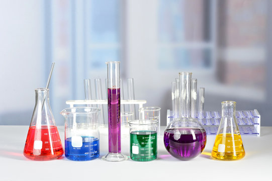 Laboratory Glassware on Table