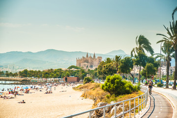 View of the beach of Palma de Mallorca - 95146703