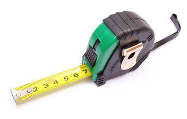 Tape measure for engineer on white background