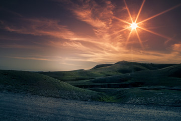 Before sunset in Iraqi meadows near Kirkuk city 