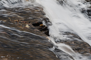 The water movement through the waterfalls