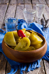 Canned green tomatoes