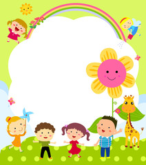 Obraz na płótnie Canvas Cute frame with kids