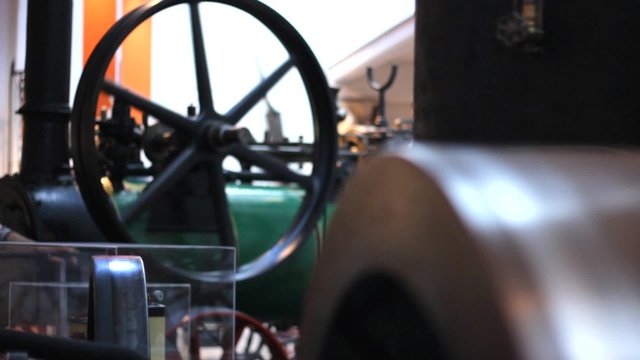 Vintage train machines Vintage Wheel working Rotate  stationary engine