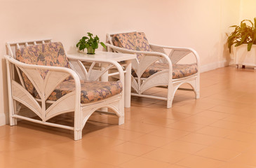 vintage wooden chair for relaxation in room