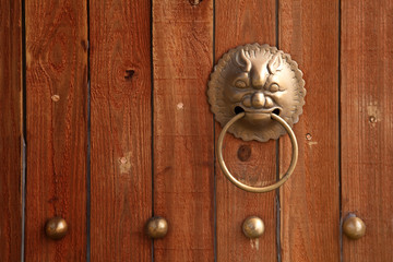 Chinese lion door knob