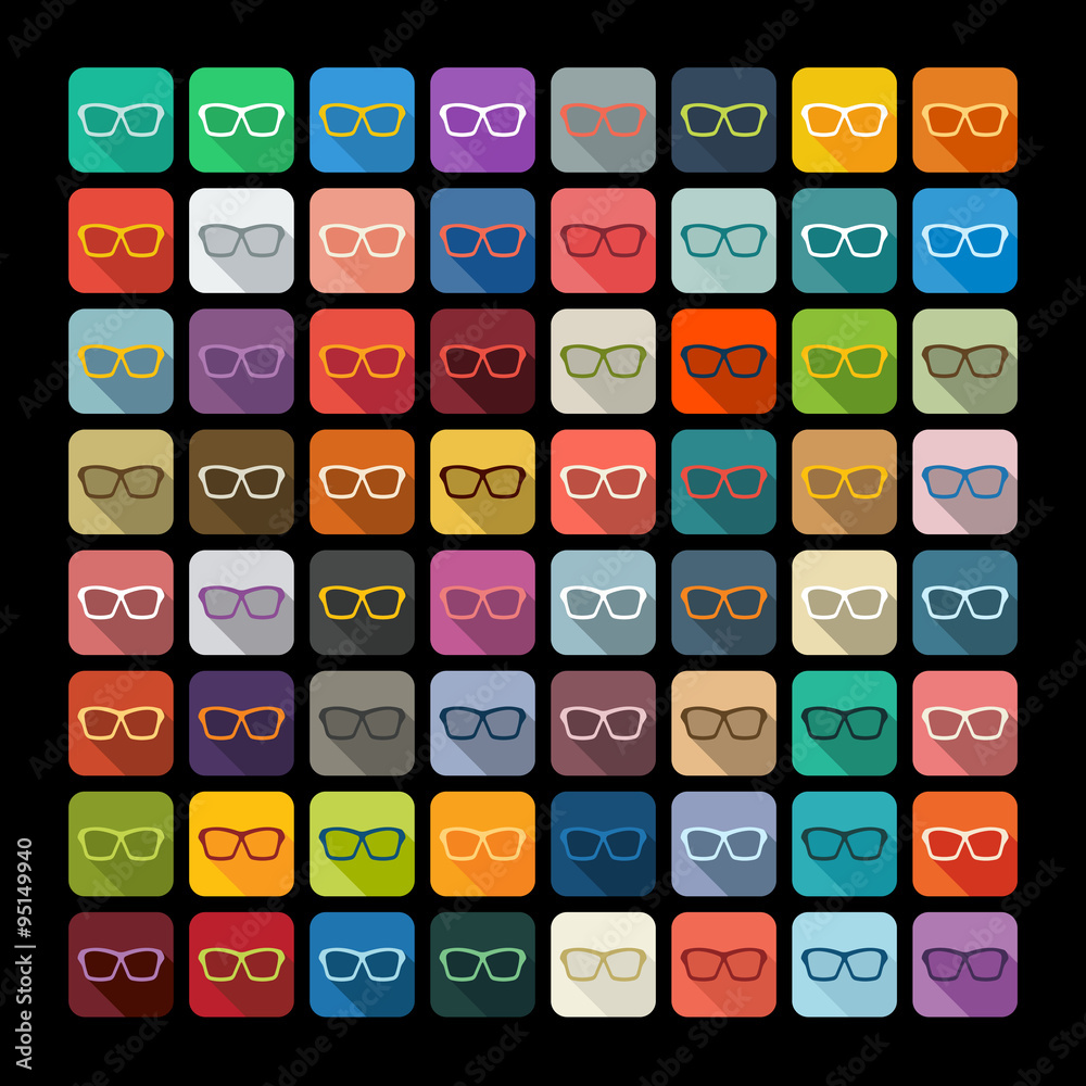 Sticker flat design: glasses