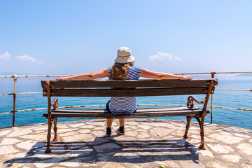 Bench at the ocean's shore