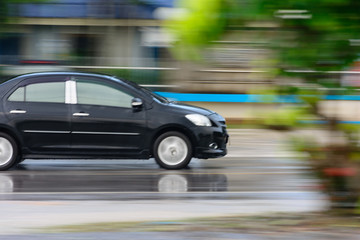 Fototapeta na wymiar A Car with motion blur