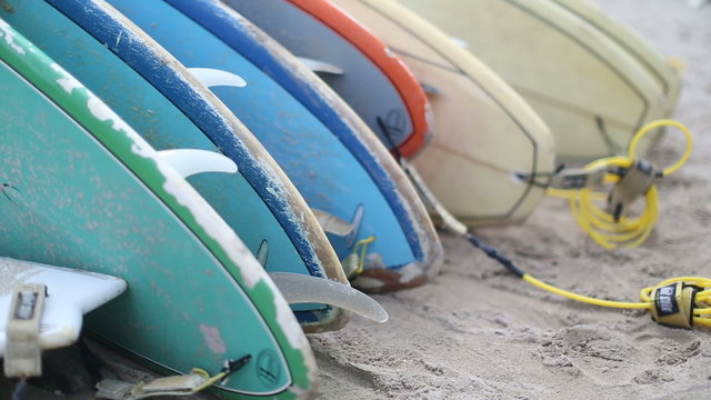 Rental surfboards at Waikiki Beach Hawaii