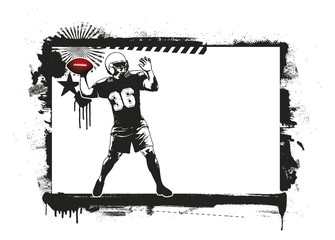 american football player with stencil background