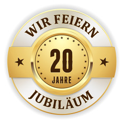 Goldener 20 Jahre Jubiläum Siegel