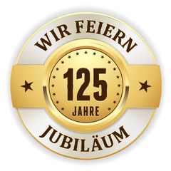 Goldener 125 Jahre Jubil&auml;um Siegel