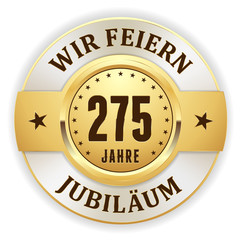 Goldener 275 Jahre Jubiläum Siegel