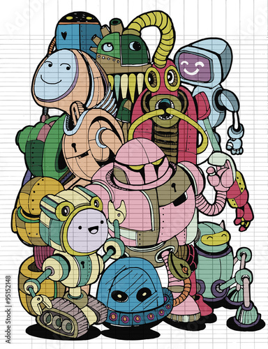 Hand Drawn Vector Illustration Of Doodle Robot Element Stock Image And Royalty Free Vector Files On Fotolia Com Pic 95152148