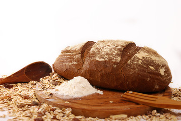Whole wheat bread baked at home, bio ingredients, heathy lifesty