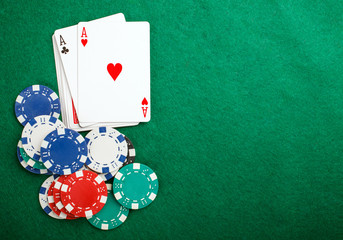  poker two aces, place for text