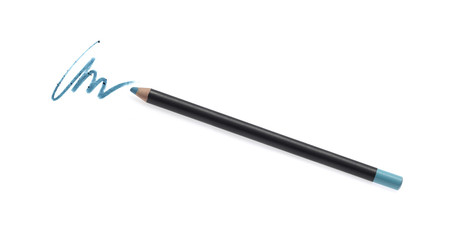 Cosmetic pencil and stroke isolated on white 