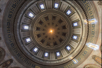 Traveling in the famous Frederiks Kirke, Copenhagen