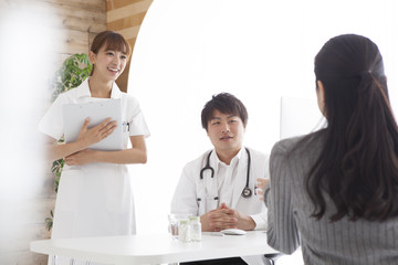Nurse, doctor, patient, clinic