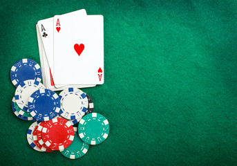  poker two aces, place for text