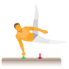 Gymnastics.Young man