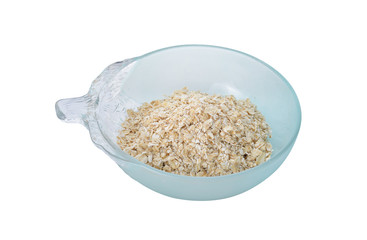 instant oatmeal in bowl on white background