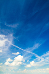 Naklejka na ściany i meble The blue sky with clouds, background