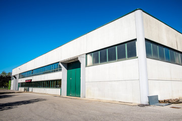 Exterior an industrial warehouse