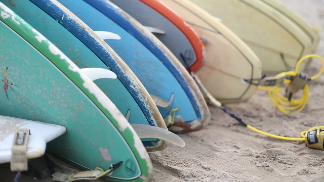 Rental surfboards at Waikiki Beach Hawaii