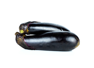 Fresh eggplant isolated on white background