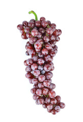 Red seedless grapes on a white background