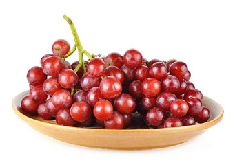 Crimson grapes on a plate