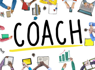 Coach Coaching Guide Instructor Leader Manager Tutor Concept