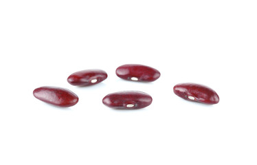kidney bean, red bean isolated on white background