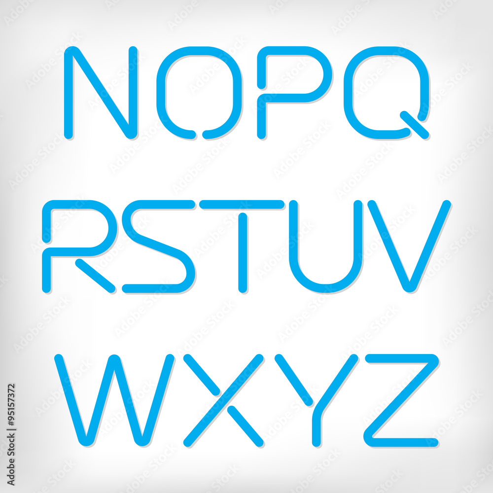 Fototapete modern minimal rounded font alphabet set.