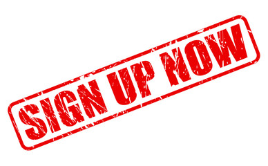 SIGN UP NOW red stamp text