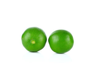 Limes on white background