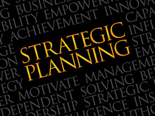Obraz premium Strategic planning word cloud, business concept