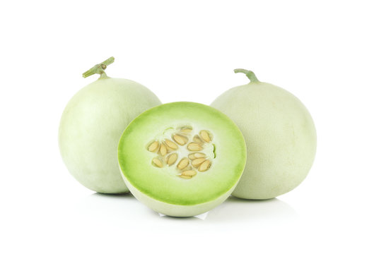 Honeydew Melon on White Background