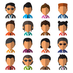 Set of business people featureless avatars