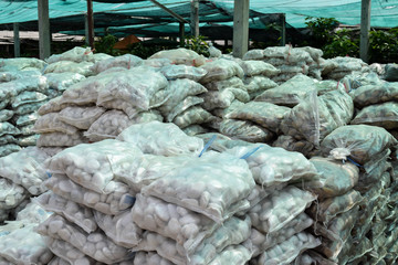 piles of stone at the market
