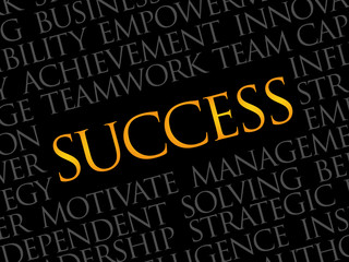 Success word cloud, business concept