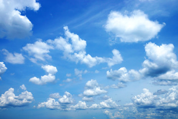 Naklejka na ściany i meble Clouds in the blue sky. (Cirrus cloud)
