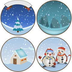 winter rounded backgrounds