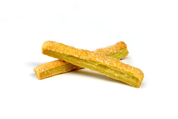 Biscuits on a white background.