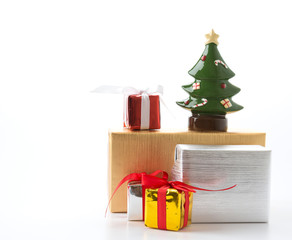 gift box with christmas tree