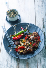 Chicken with vegetables and chili