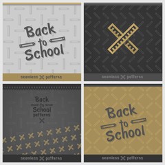 Fototapeta na wymiar Decorative pattern pack, seamless background back to school one more time education vectors (colors) 